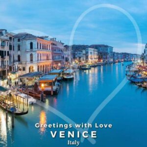 Venice Greetings: Love Under Dusk's Embrace