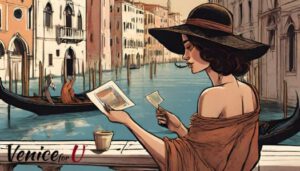 Send a postcard of Venice girl seeing postcard