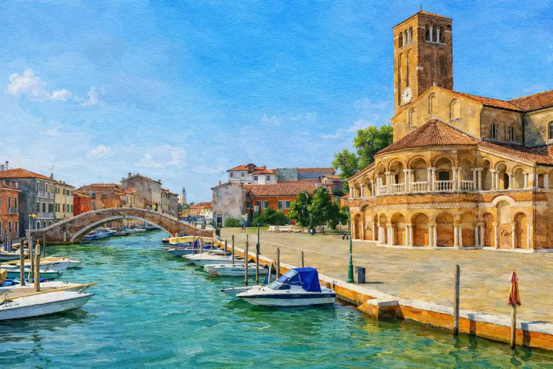 burano-church-bridge-watercolor-venice