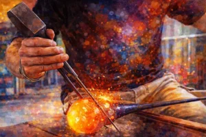 murano-glassblower-fire-watercolor-venice