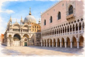 st-marks-basilica-doges-palace-watercolor