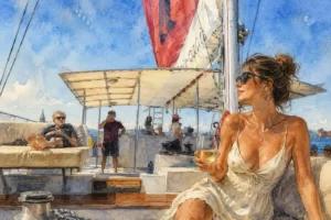 venice-catamaran-wine-cruise-watercolor
