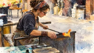murano-glassblowing-artisan-watercolor